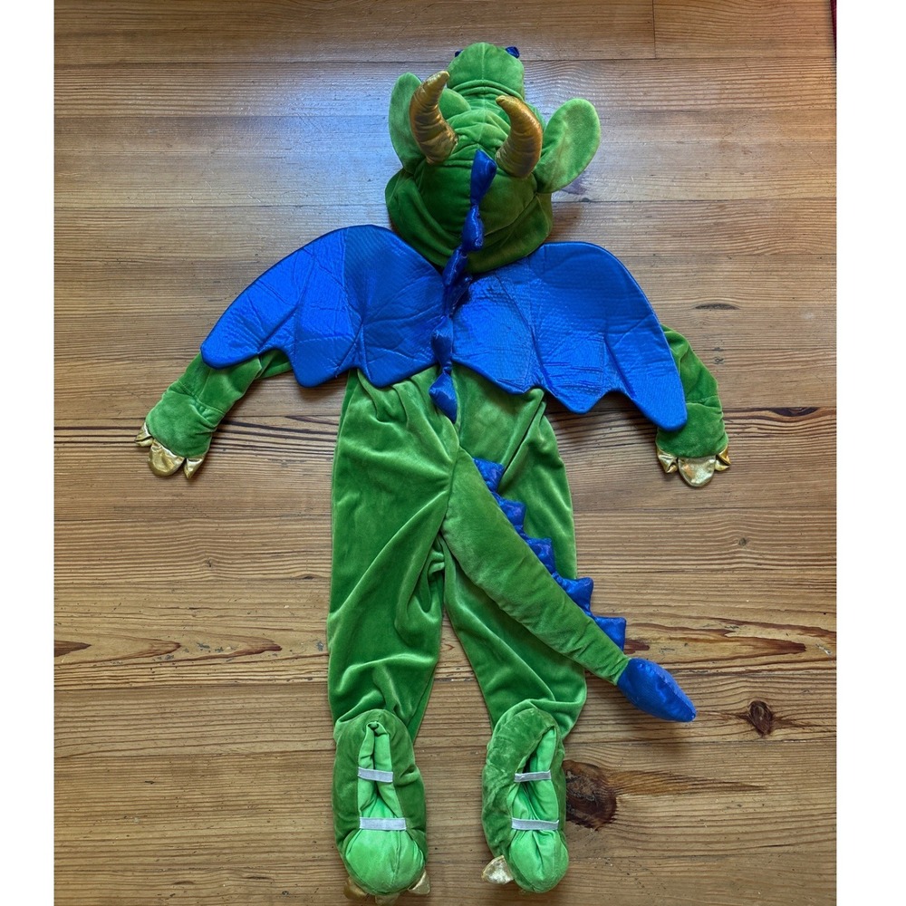 Dream Play Imagine Dragon Costume Kids‎ Green Good Plush Wings Tail SIZE 2T - Picture 6 of 6